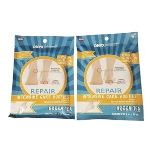 New Onyx Professional Intensive Repair Foot Booties Rough Feet Green Tea 2 Pk
